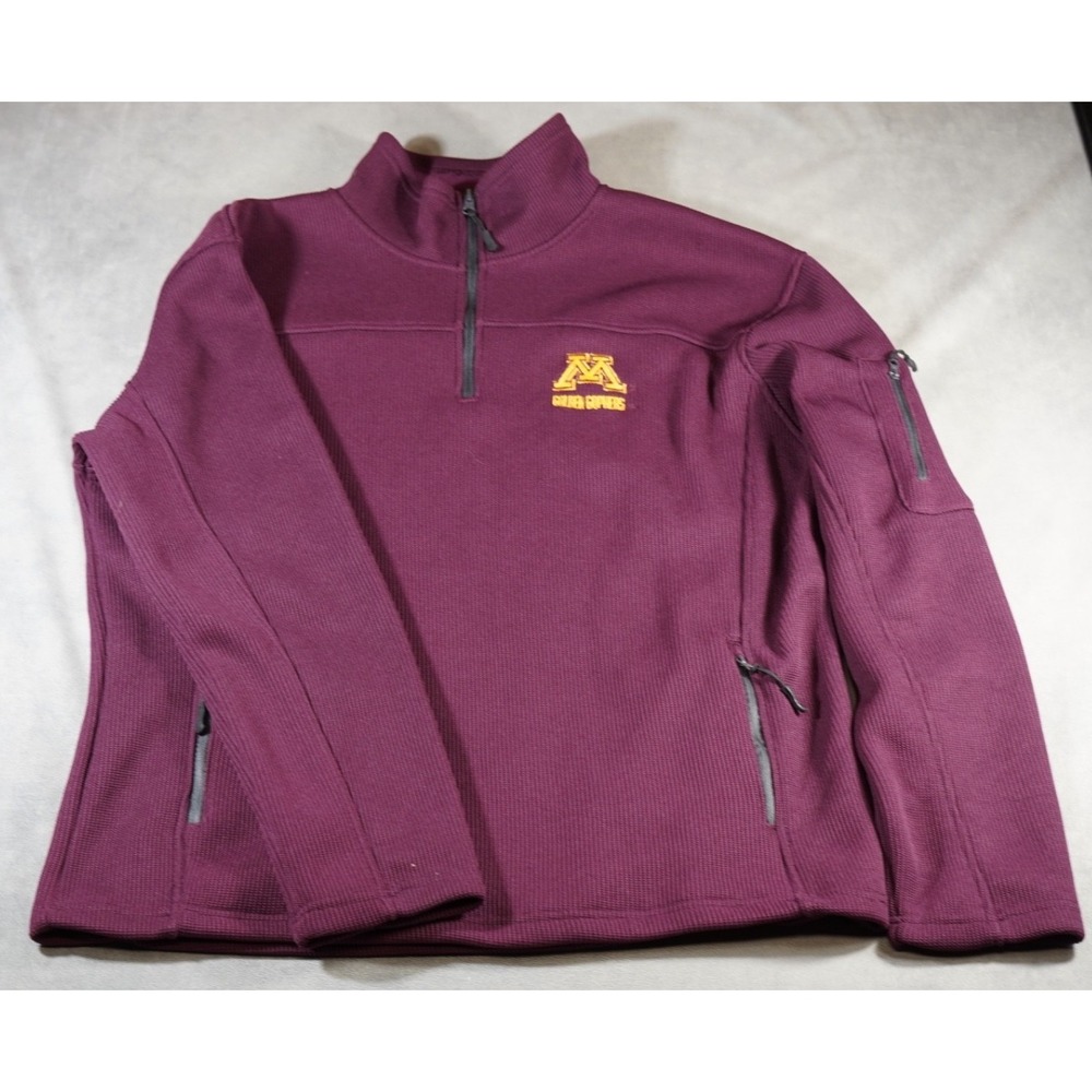Minnesota Golden Gophers Pullover Fleece Mens XL Maroon Quarter Zip NCAA College